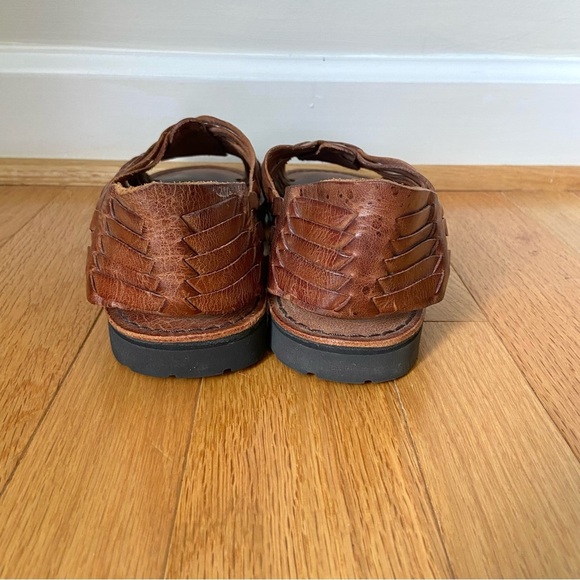 Brand X Huaraches Hand Woven Brown Leather Open Toe Slip On Sandals Women’s 10 - Picture 5 of 11